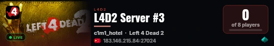 L4D2 Server #3 live status badge