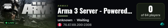 Arma 3 Server - Powered by AMP live status badge