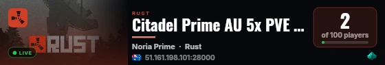 Citadel Prime AU 5x PVE |Skills|RaidBases|CustomMap|WIPEHYPE! live status badge