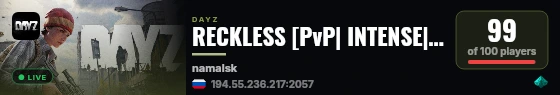 RECKLESS [PvP| INTENSE| | LOOT] live status badge