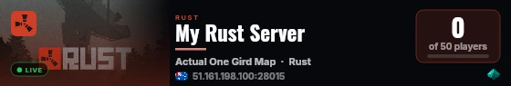 My Rust Server live status badge