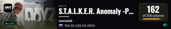 S.T.A.L.K.E.R. Anomaly -PVP- -ANOMALIES- -SURVIVAL- -RADIATION- live status badge