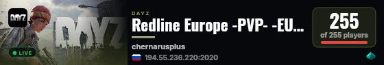 Redline Europe -PVP- -EU- -LOOT++- -KOS- live status badge