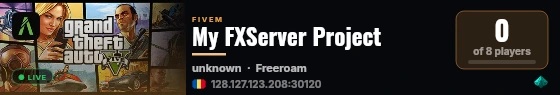 My FXServer Project live status badge