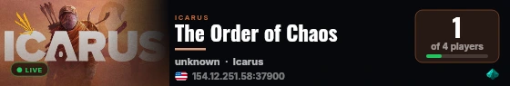 The Order of Chaos live status badge