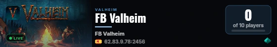 FB Valheim live status badge