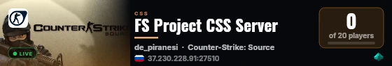 FS Project CSS Server live status badge