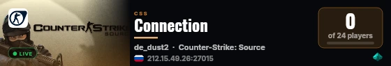 Connection live status badge