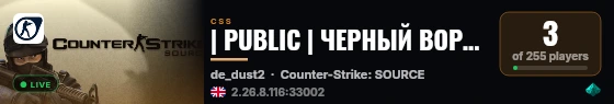 | PUBLIC | ЧЕРНЫЙ ВОРОН DUST2 live status badge