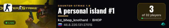 A personal island #1 live status badge