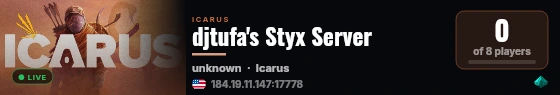 djtufa's Styx Server live status badge