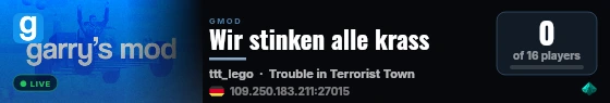 Wir stinken alle krass live status badge