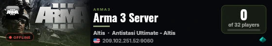 Arma 3 Server live status badge