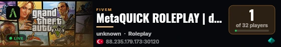 MetaQUICK ROLEPLAY | discord.gg/akaysrp live status badge