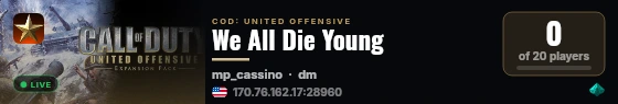 We All Die Young live status badge