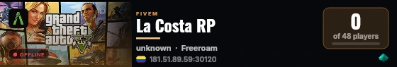 La Costa RP live status badge