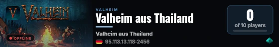 Valheim aus Thailand live status badge
