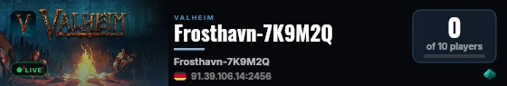 Frosthavn-7K9M2Q live status badge