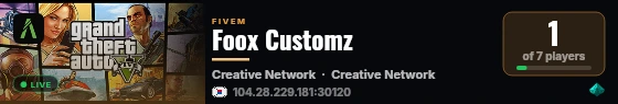 Foox Customz live status badge