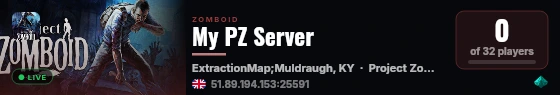 My PZ Server live status badge