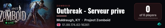 Outbreak - Serveur prive live status badge