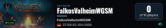 FalkosValheimWGSM live status badge