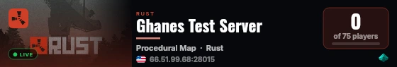 Ghanes Test Server live status badge