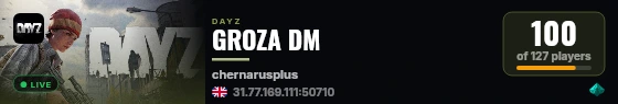GROZA DM live status badge
