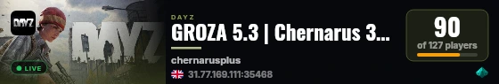 GROZA 5.3 | Chernarus 3PP | 4 MAX | RU | PVP live status badge