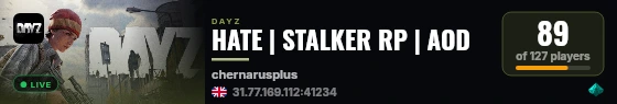 HATE | STALKER RP | AOD live status badge