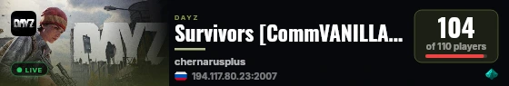 Survivors [CommVANILLA| Team| Intense| Survival| Cooperation] live status badge