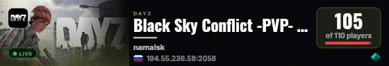 Black Sky Conflict -PVP- -HC- -NIGHT+- -NO SAFEZONE- live status badge