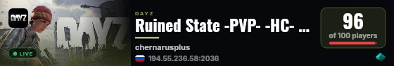 Ruined State -PVP- -HC- -SURVIVAL- -LOOT-- live status badge