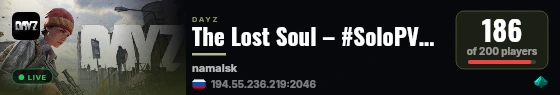 The Lost Soul – #SoloPVP #Survival live status badge