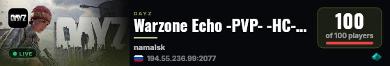 Warzone Echo -PVP- -HC- -LOOT+- -KOS- live status badge