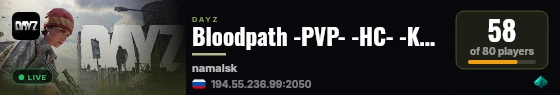 Bloodpath -PVP- -HC- -KOS- -NO SAFEZONE- live status badge