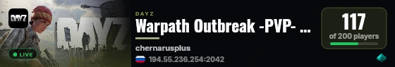 Warpath Outbreak -PVP- -HC- -MODDED- -LOOT++ live status badge