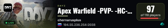 Apex Warfield -PVP- -HC- -LOOT++- -RAID- live status badge