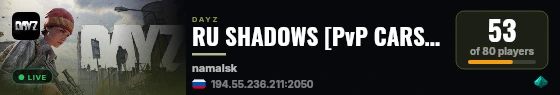 RU SHADOWS [PvP CARS TACTICAL] live status badge