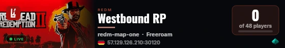 Westbound RP live status badge
