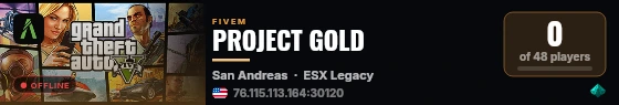 PROJECT GOLD live status badge