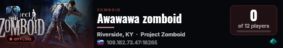 Awawawa zomboid live status badge