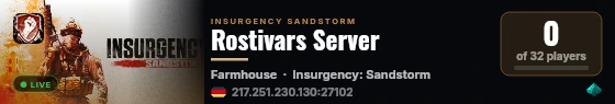 Rostivars Server live status badge