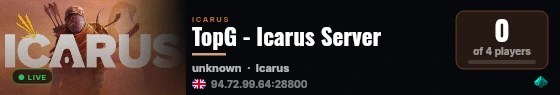 TopG - Icarus Server live status badge