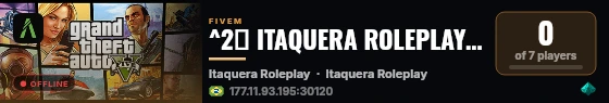 ^2🔵 ITAQUERA ROLEPLAY ▬↭🡺🔥 SÃO PAULO RP 🡸↭▬🔥 live status badge