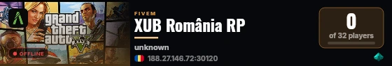 XUB România RP live status badge