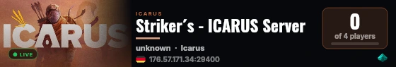 Striker´s - ICARUS Server live status badge