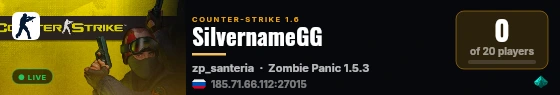 SilvernameGG live status badge