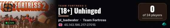 [18+] Unhinged live status badge