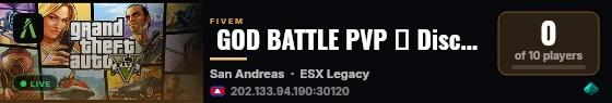  GOD BATTLE PVP ‖ Discord.gg/godbattle live status badge